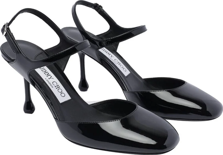 Jimmy Choo 'Pixie' Black Leather Slingbacks - Image 6