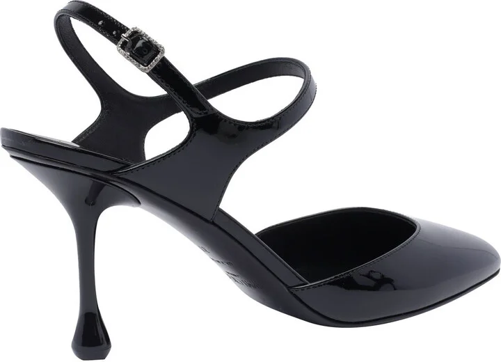 Jimmy Choo 'Pixie' Black Leather Slingbacks - Image 7