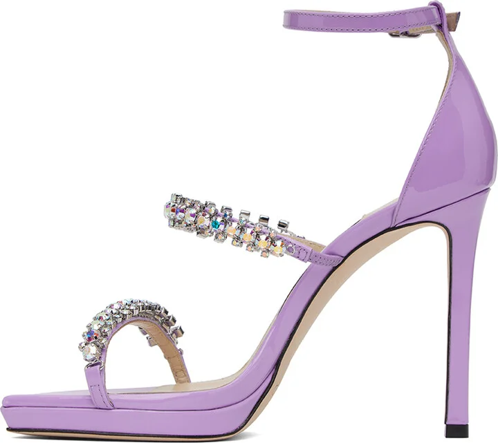 Jimmy Choo Purple Bing 100 Heeled Sandals - Image 3