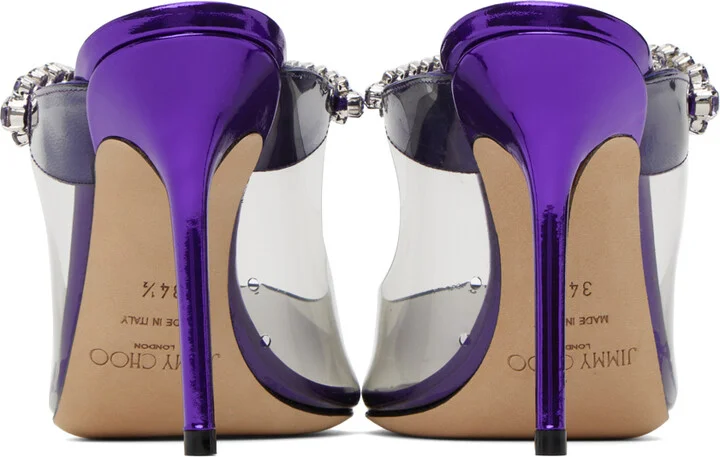 Jimmy Choo Purple Bing 100 Mules - Image 2