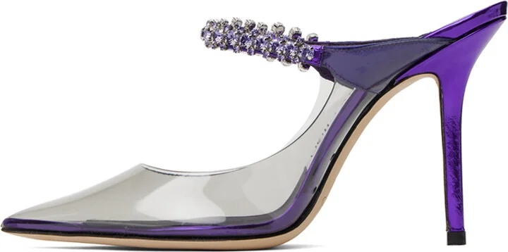 Jimmy Choo Purple Bing 100 Mules - Image 3