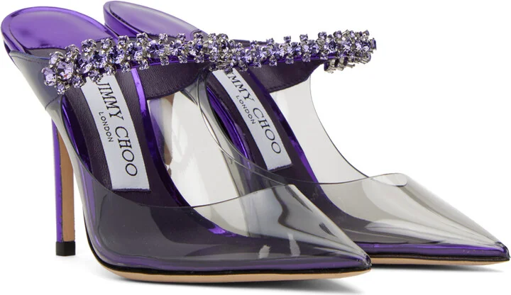 Jimmy Choo Purple Bing 100 Mules - Image 4