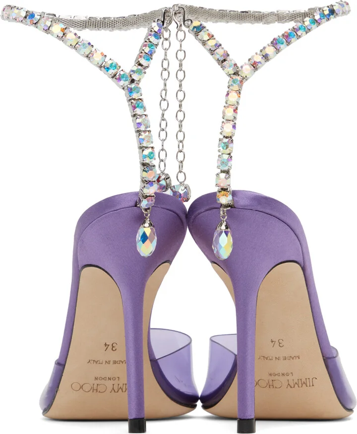 Jimmy Choo Purple Saeda 100 Heels - Image 2