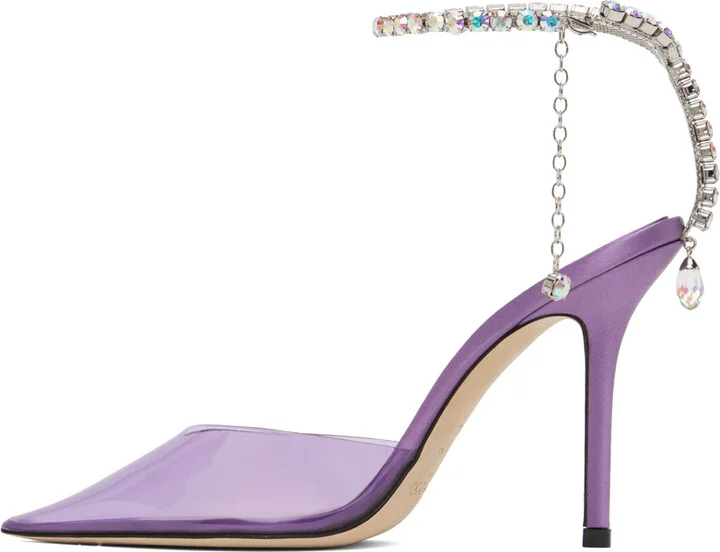 Jimmy Choo Purple Saeda 100 Heels - Image 3
