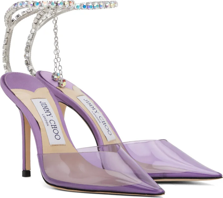Jimmy Choo Purple Saeda 100 Heels - Image 4
