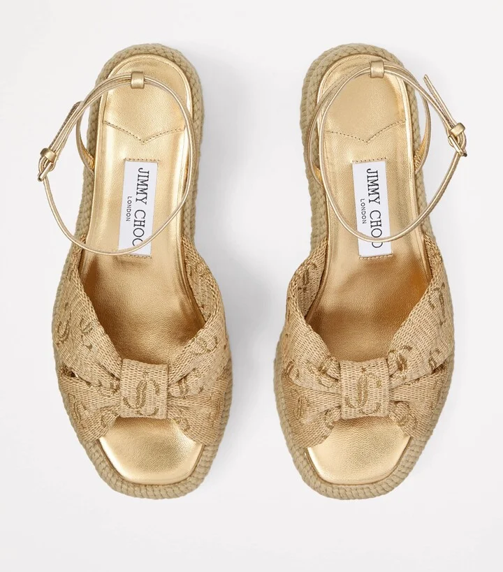 Jimmy Choo Raffia Aella Wedges 60 - Image 2