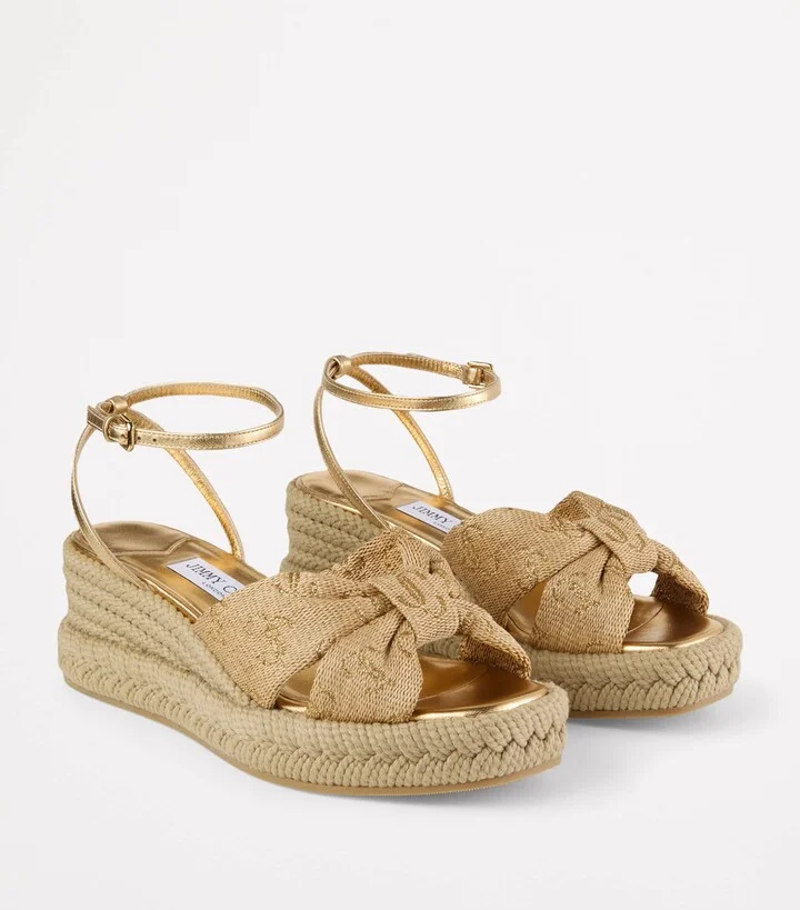 Jimmy Choo Raffia Aella Wedges 60 - Image 4