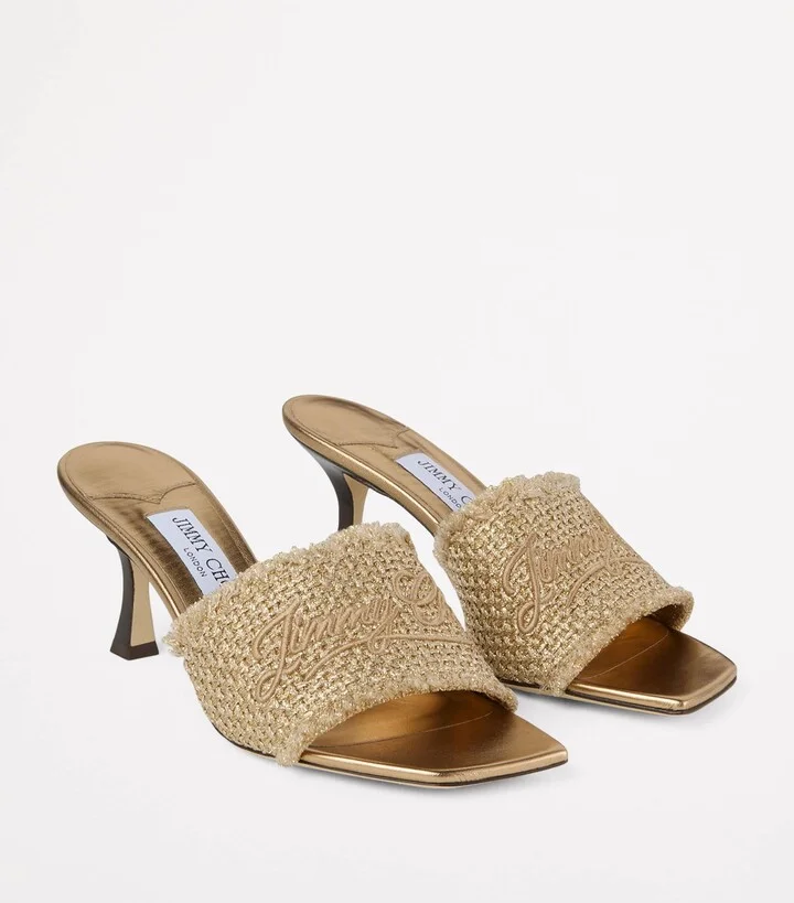 Jimmy Choo Raffia Alexia Heeled Mules 70 - Image 4