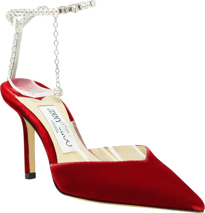 Jimmy Choo Red Velvet Saeda Slingback - Image 2