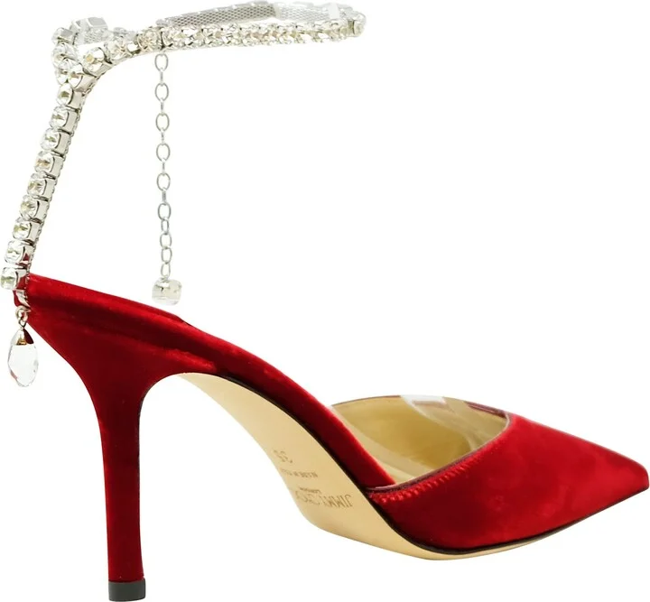 Jimmy Choo Red Velvet Saeda Slingback - Image 3