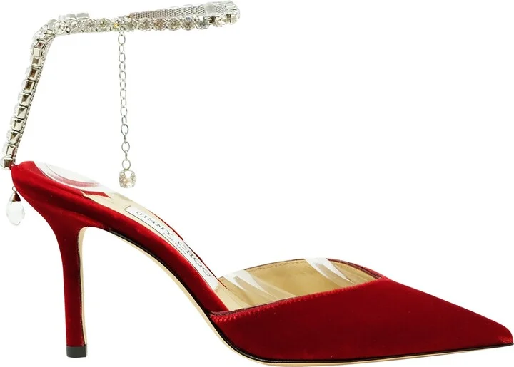 Jimmy Choo Red Velvet Saeda Slingback