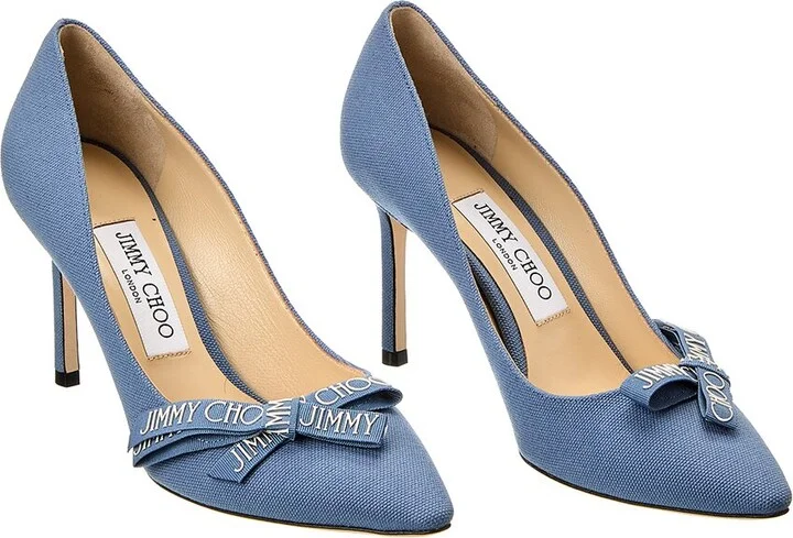 Jimmy Choo Romy 85 Linen Pump (Authentic Pre-Loved)