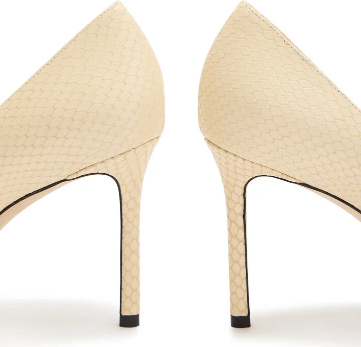 Jimmy Choo Romy 85 Python-effect Leather Pumps - Image 4