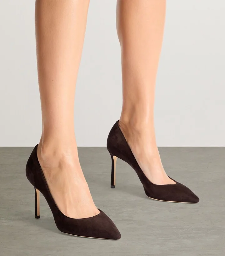 Jimmy Choo Romy 85 Suede Pumps - Image 6