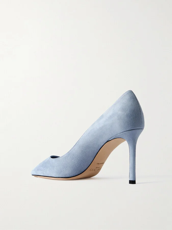 Jimmy Choo - Romy 85 Suede Pumps - Blue - Image 3