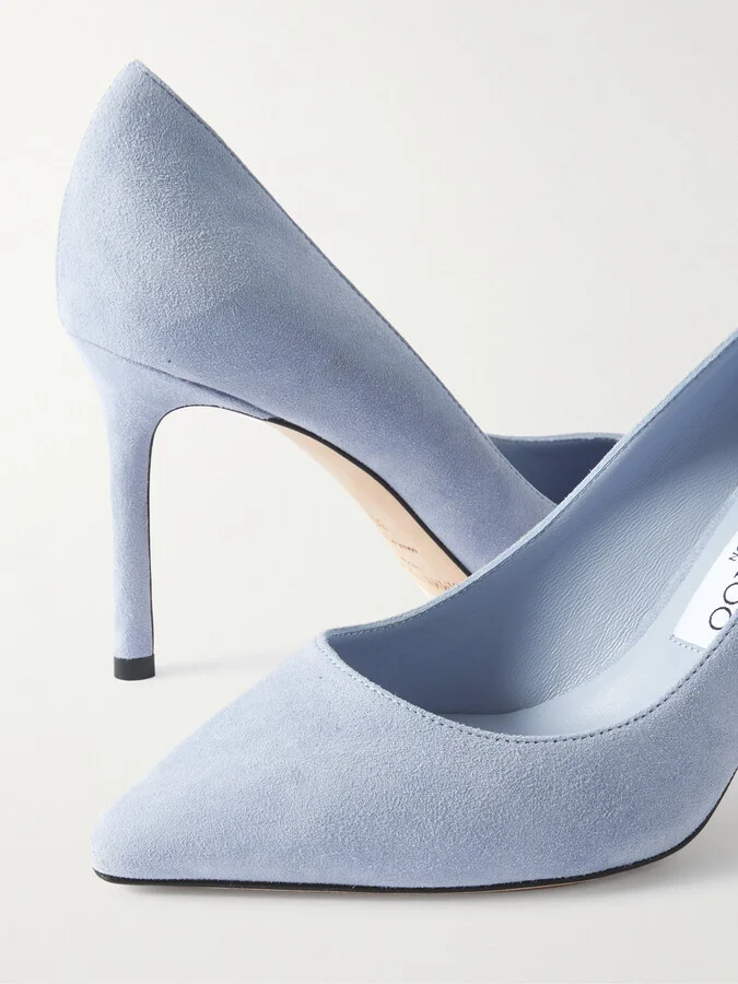 Jimmy Choo - Romy 85 Suede Pumps - Blue - Image 4