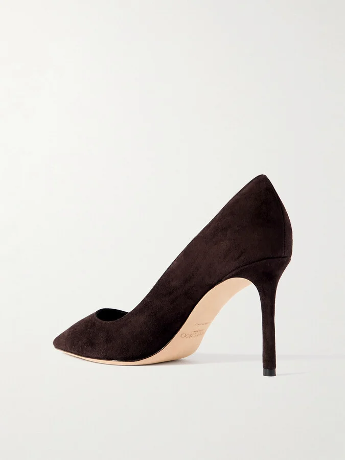 Jimmy Choo - Romy 85 Suede Pumps - Brown - Image 3