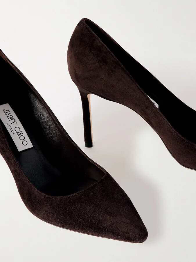 Jimmy Choo - Romy 85 Suede Pumps - Brown - Image 4