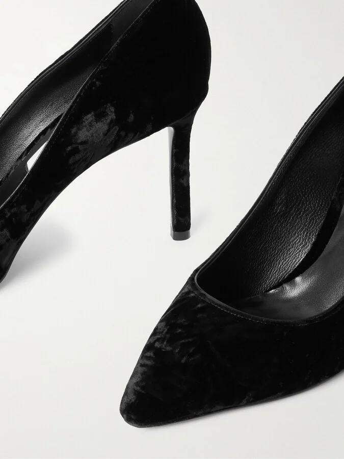 Jimmy Choo - Romy 85 Velvet Pumps - Black - Image 4