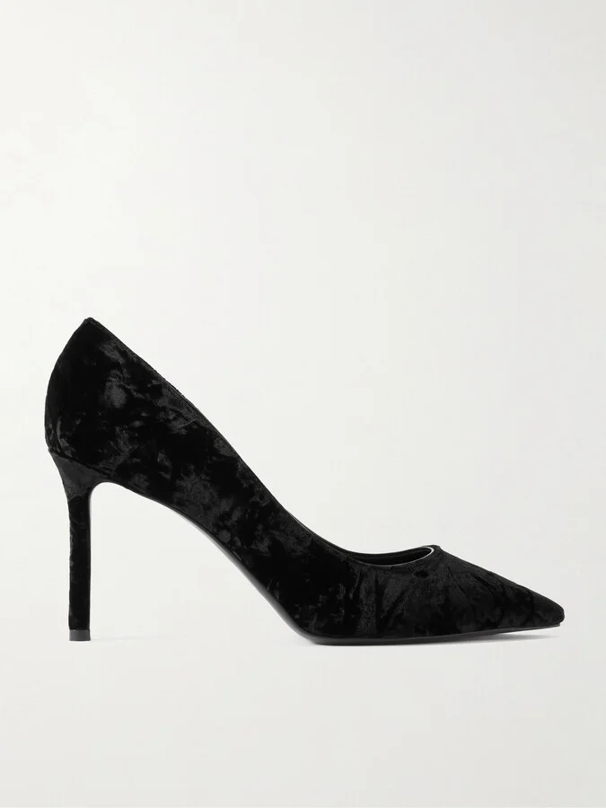Jimmy Choo - Romy 85 Velvet Pumps - Black