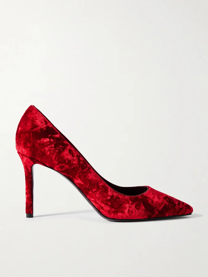 Jimmy Choo - Romy 85 Velvet Pumps - Red