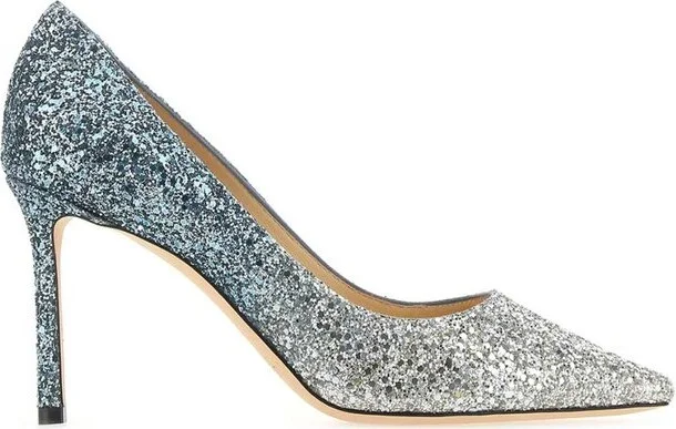 Jimmy Choo Romy Slip-On Glitter Pumps