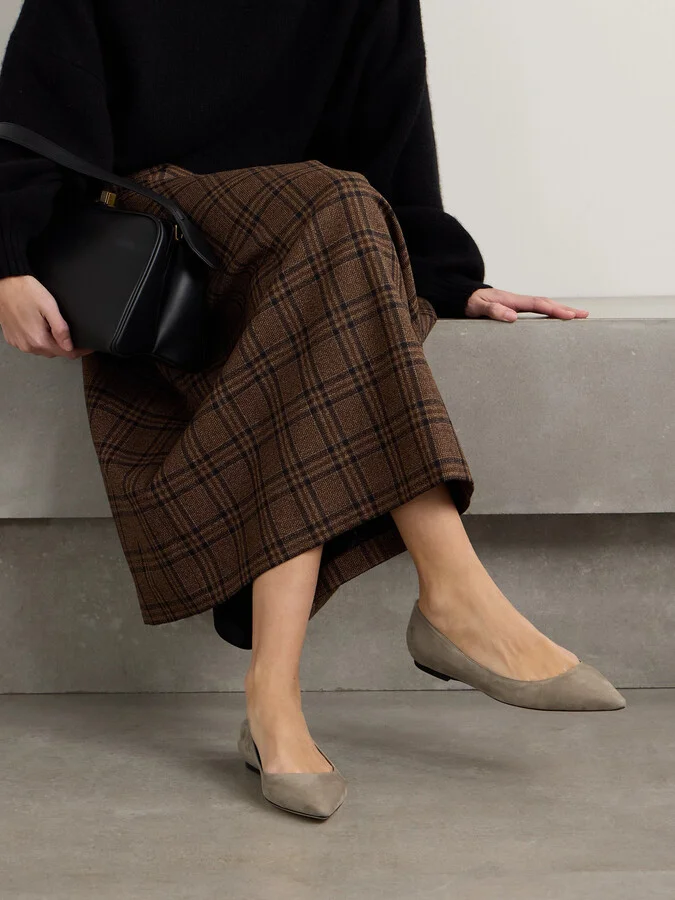 Jimmy Choo - Romy Suede Point-toe Flats - Brown - Image 2