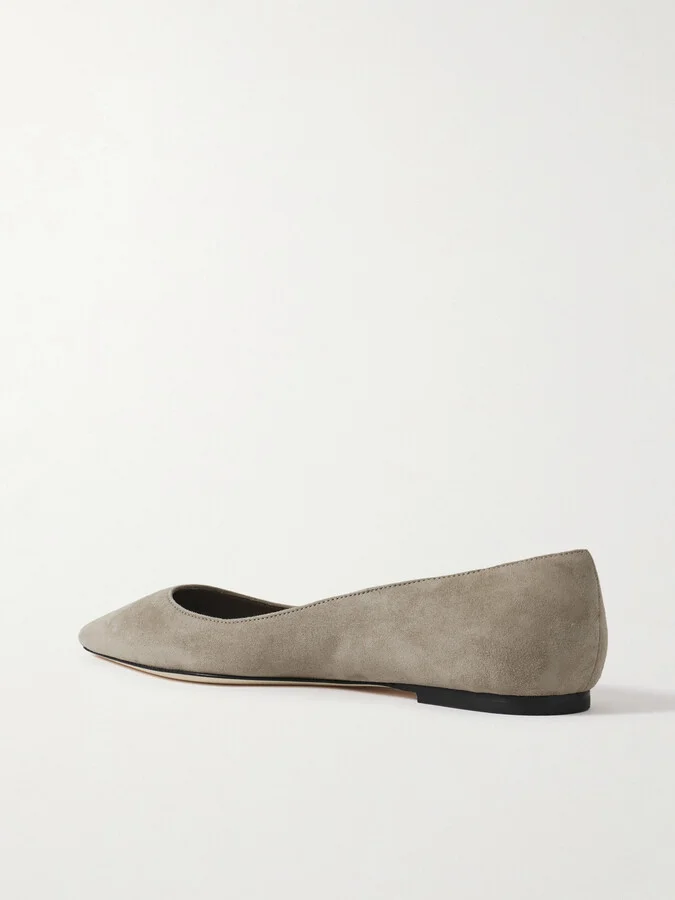 Jimmy Choo - Romy Suede Point-toe Flats - Brown - Image 3