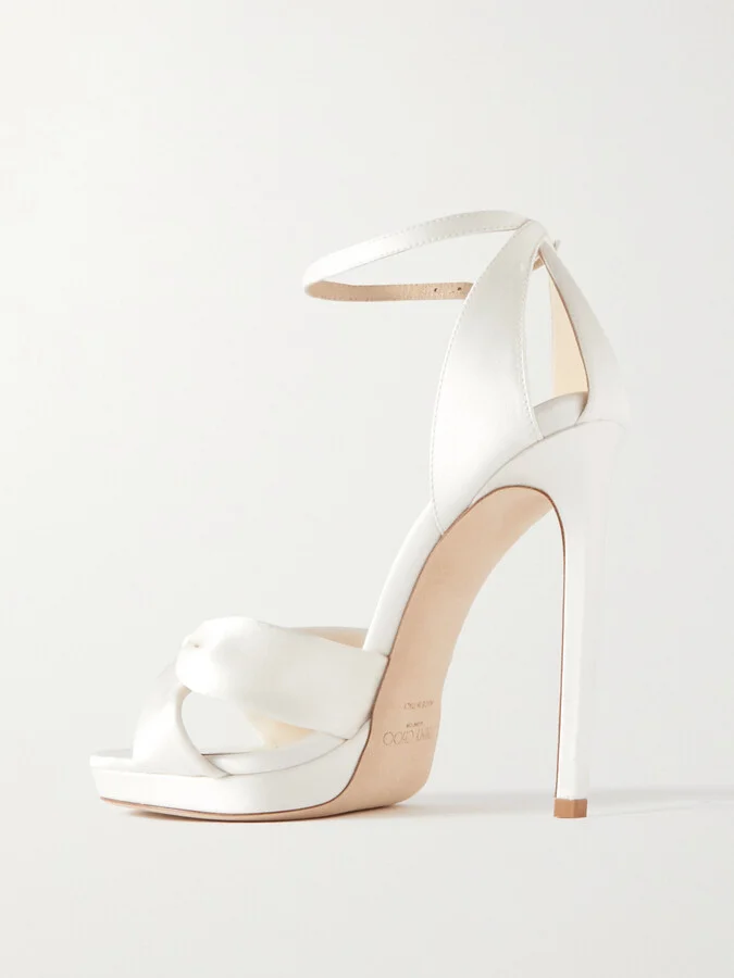 Jimmy Choo - Rosie 120 Satin Sandals - White - Image 3