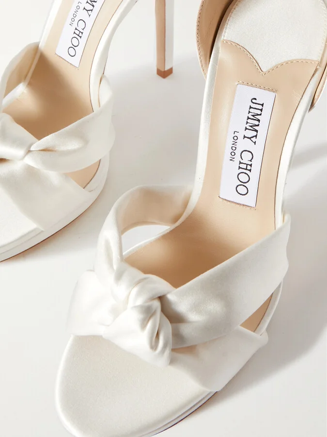Jimmy Choo - Rosie 120 Satin Sandals - White - Image 4