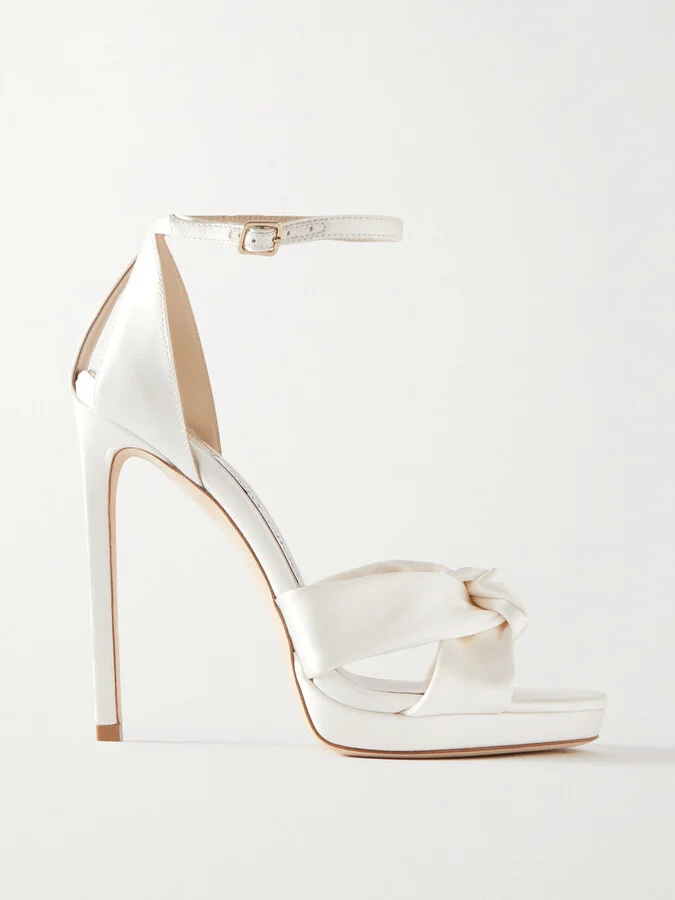 Jimmy Choo - Rosie 120 Satin Sandals - White