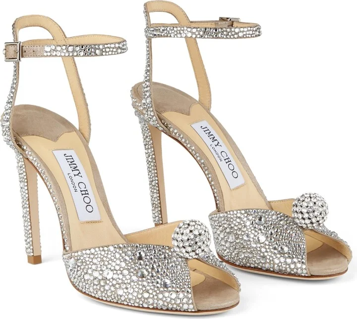Jimmy Choo Sacora 100 Crystal-Embellished Sandals - Image 2
