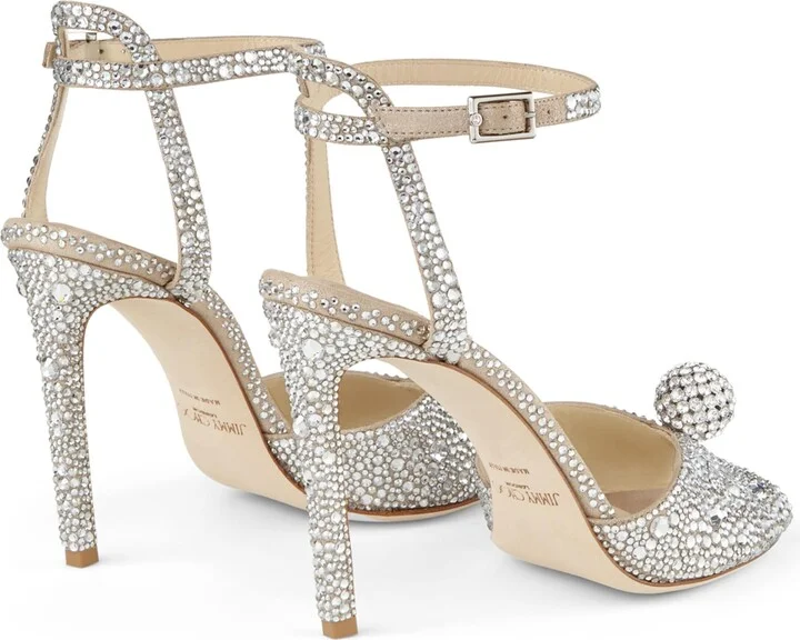 Jimmy Choo Sacora 100 Crystal-Embellished Sandals - Image 3