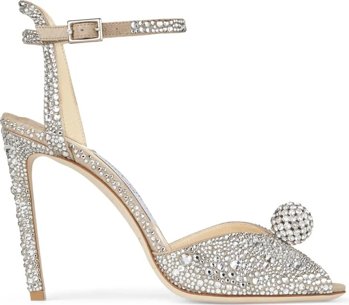 Jimmy Choo Sacora 100 Crystal-Embellished Sandals