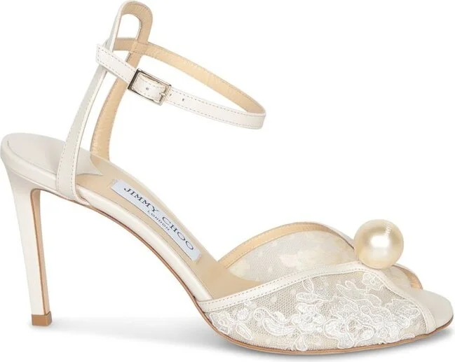 Jimmy Choo Sacora 85 Lace Detailed Sandals