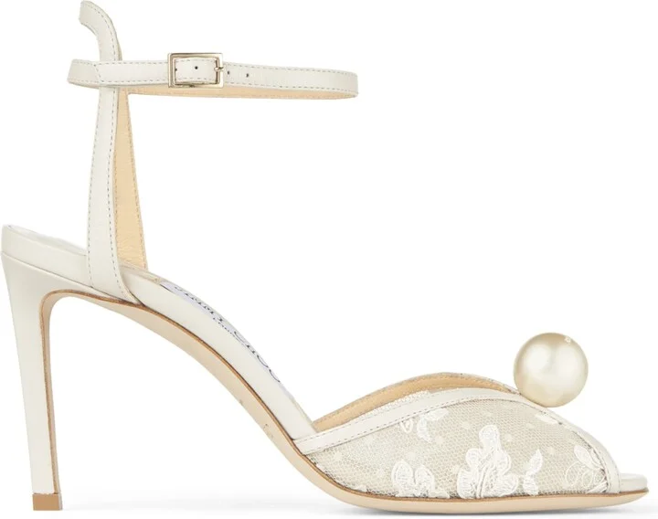 Jimmy Choo Sacora 85 Lace Leather Sandals