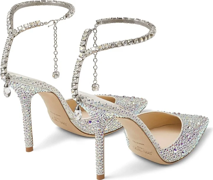 Jimmy Choo Saeda 100 Crystal Embellished Pumps - Image 2