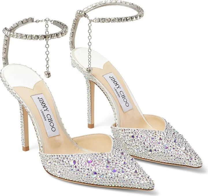 Jimmy Choo Saeda 100 Crystal Embellished Pumps - Image 3