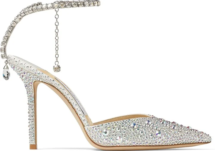 Jimmy Choo Saeda 100 Crystal Embellished Pumps