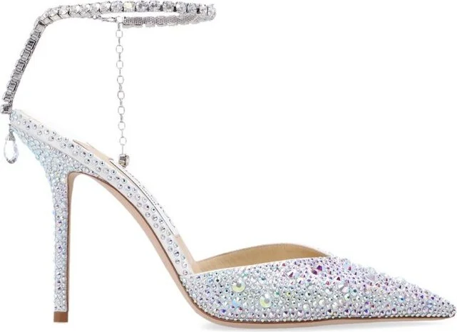 Jimmy Choo Saeda 100 Embellished Pointed-Toe Pumps