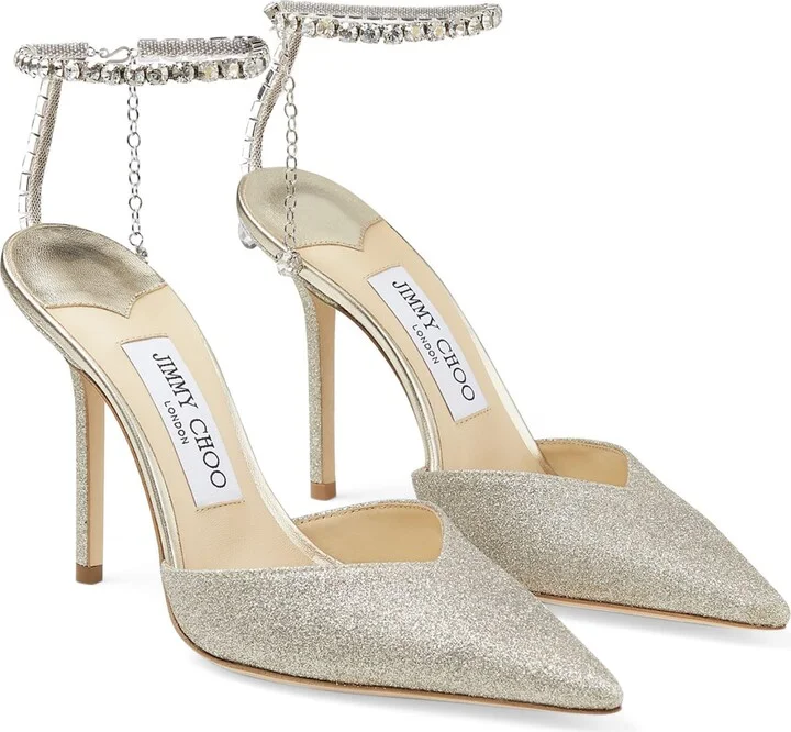 Jimmy Choo Saeda 100 Glitter Pumps - Image 3