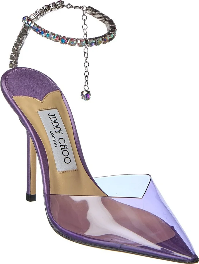 Jimmy Choo Saeda 100 Plexi & Leather Pump