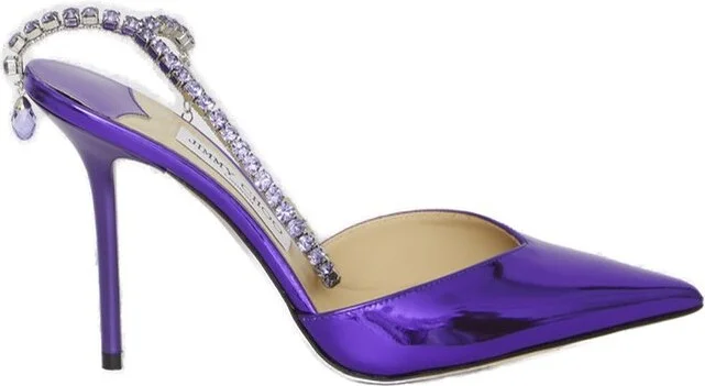 Jimmy Choo Saeda 100 Pointed Toe Embellished Sandals