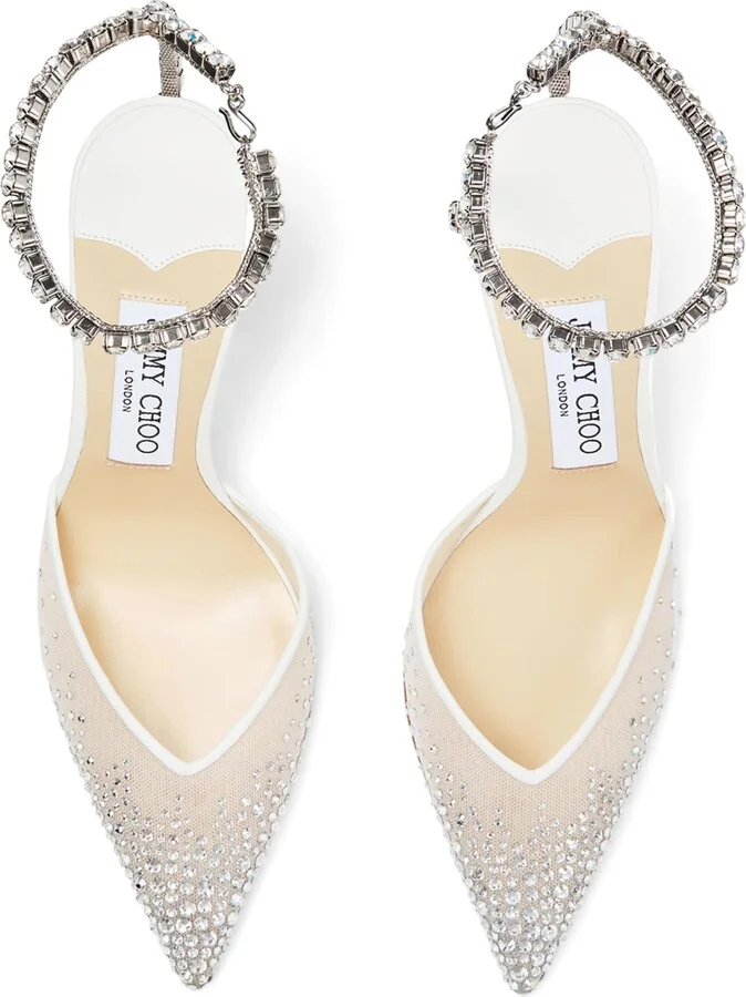 Jimmy Choo Saeda 100 Rhinestone-Embellished Heels - Image 3