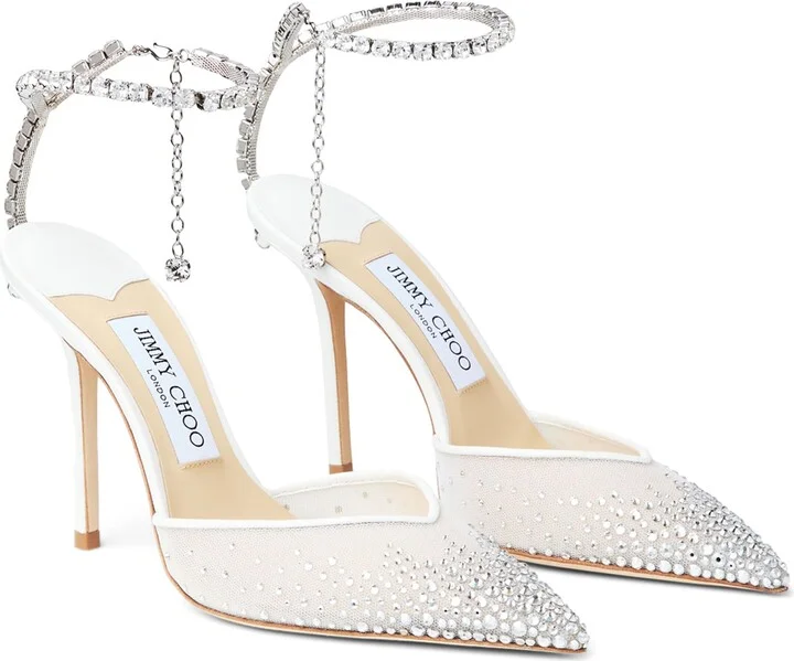 Jimmy Choo Saeda 100 Rhinestone-Embellished Heels - Image 4