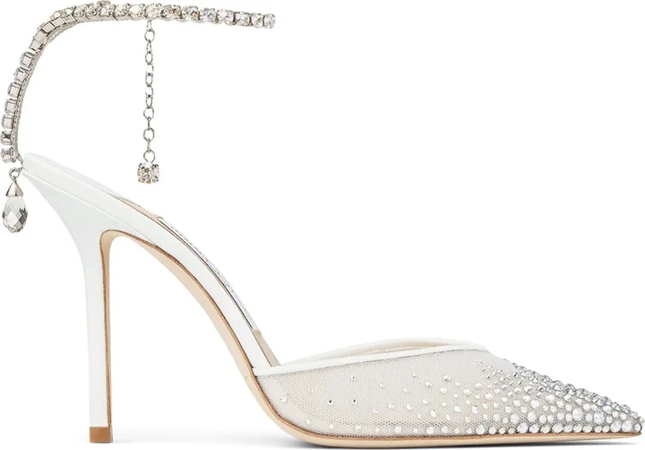 Jimmy Choo Saeda 100 Rhinestone-Embellished Heels