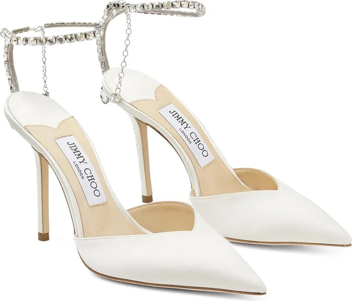 Jimmy Choo Saeda 100 Satin Pumps - Image 4