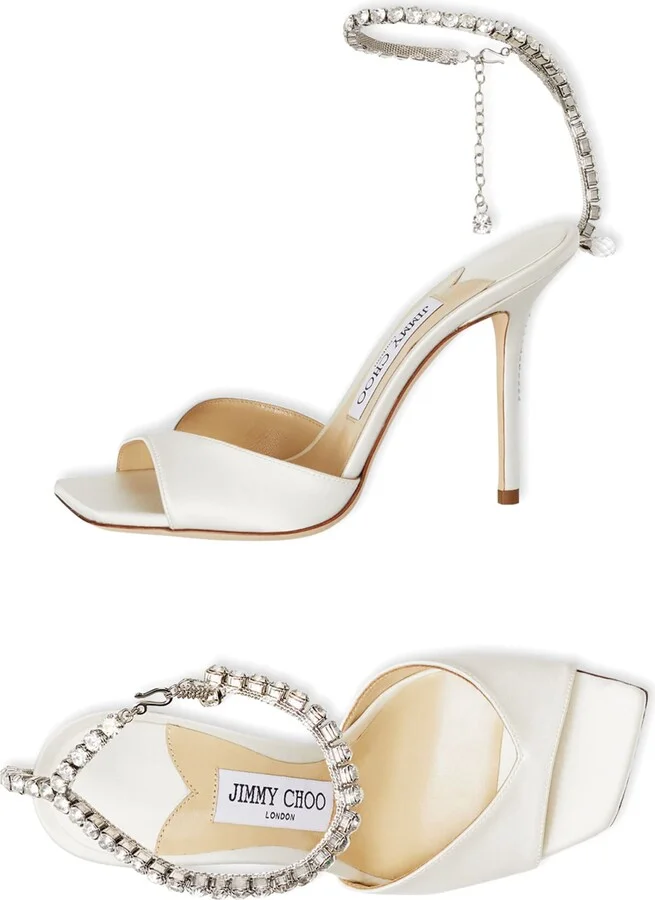 Jimmy Choo Saeda 100 Satin Sandals - Image 4
