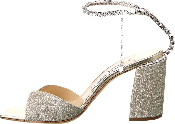 Jimmy Choo Saeda Block Heel 85 Glitter Sandal - Image 2