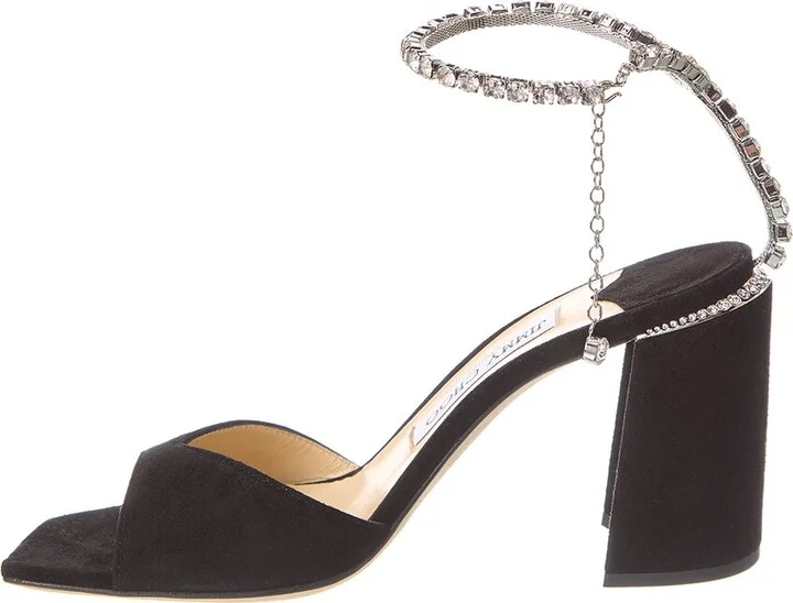 Jimmy Choo Saeda Block Heel 85 Suede Sandal - Image 2